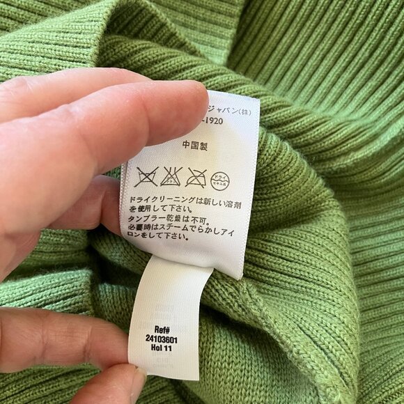 Eddie Bauer Nordic Style Merino Wool Knit Sweater Quarter Zip Green Women's Lg - Picture 5 of 8